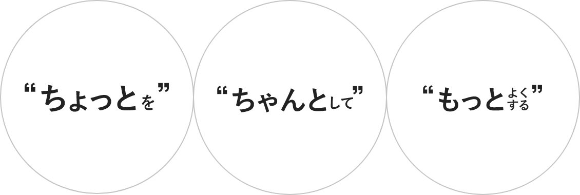 “ちょっとを”“ちゃんとして”“もっとよくする”