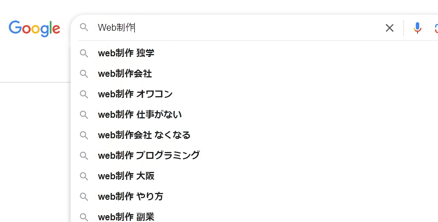 Google検索事例「Web制作」