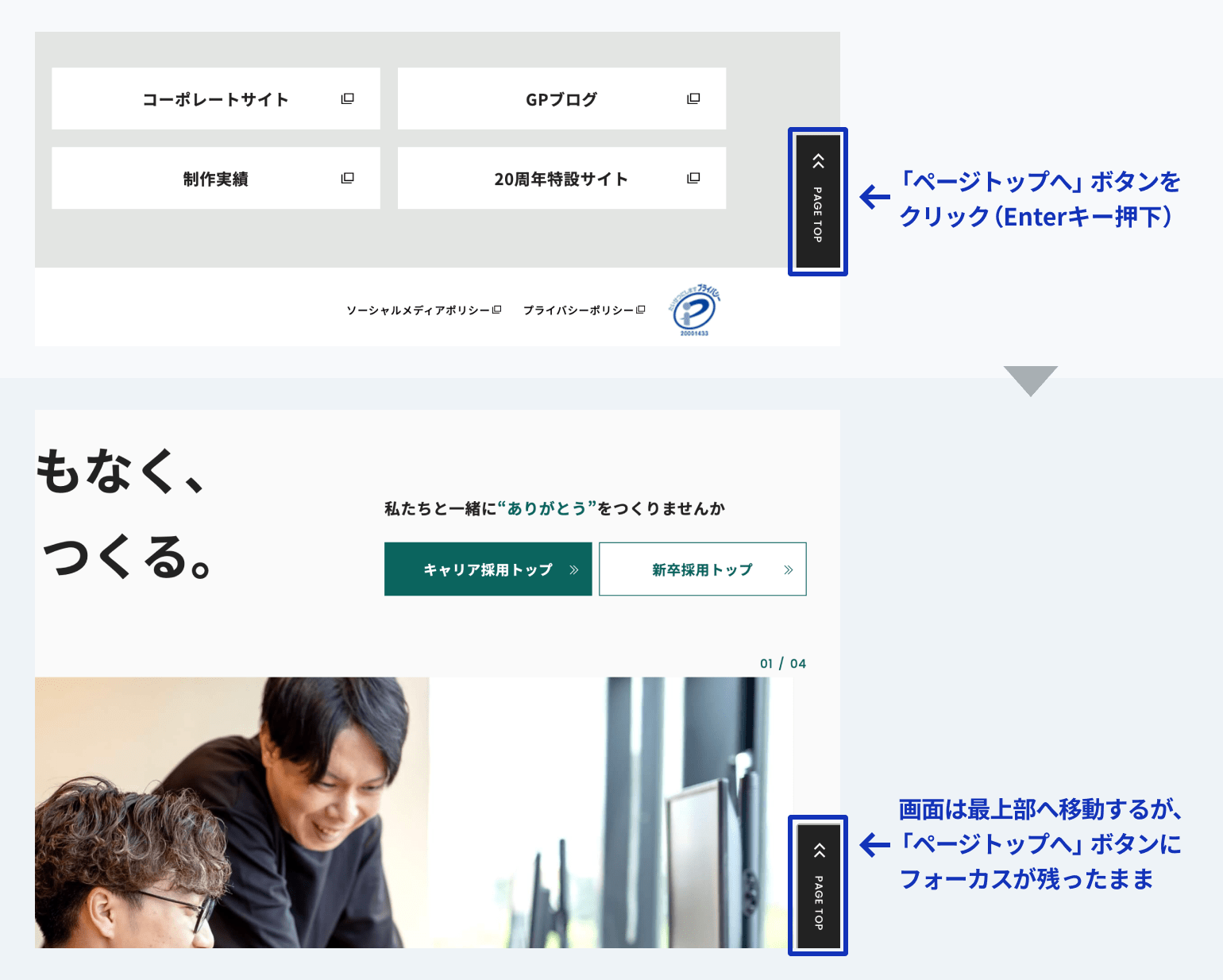 フォーカス未設定の例