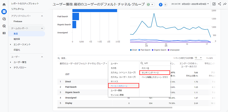 ユーザー獲得レポート